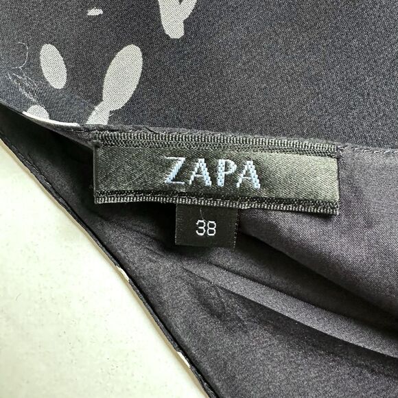 Vintage Zapa Asymmetrical Midi Skirt Black/White Polka Dots Women’s Size 8 Fairy - Picture 6 of 8